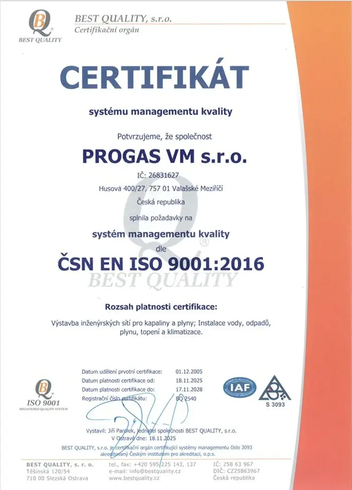 ČSN EN ISO 9001:2016